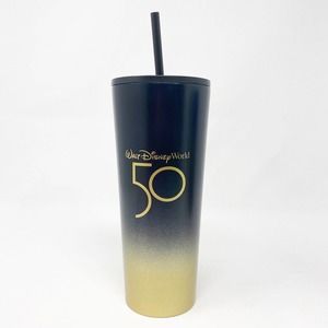 Starbucks Disney World 50th Anniversary Luxe Logo Black Gold Tumbler 24 oz